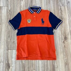 Polo by Ralph Lauren Men's Bold Orange and Navy Polo